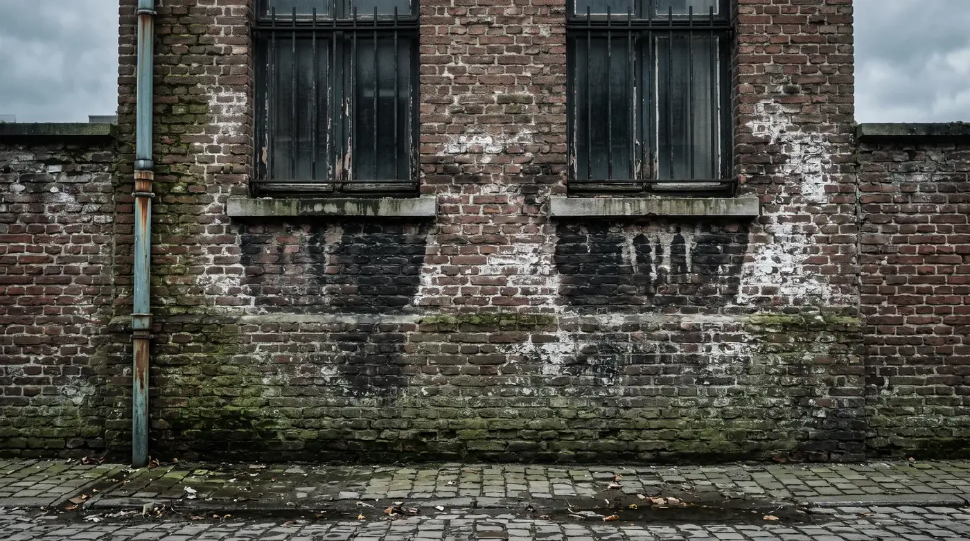 Façade marquée par l'humidité